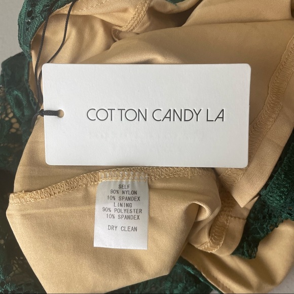 COTTON CANDY LA NWT HIGH NECK GREEN LACE MINI DRESS MEDIUM - Picture 4 of 6